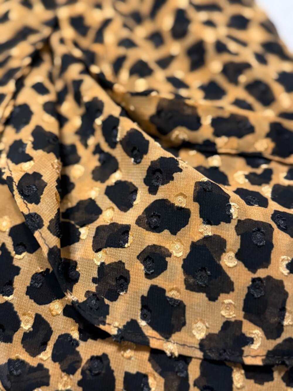 Women's Free People XS Gold and Black Leopard Print Mini Wrap Dress - Picture 3 of 8